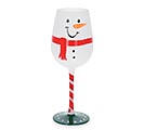 Related Product Image for WINE GLASS STEMMED WITH SNOWMAN FACE 