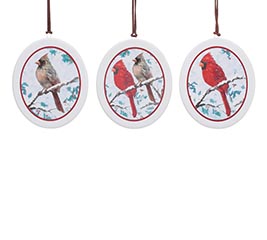 CARDIALS ON SNOWY BRANCH ORNAMENT