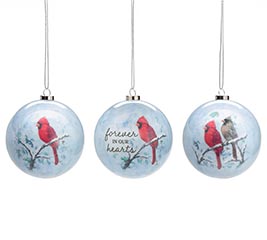 3&quot; YULETIDE CARDINALS ASSORTED ORNAMENTS