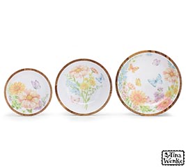 NESTED WILDFLOWER MANGO WOOD BOWLS