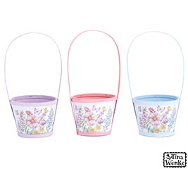 WILDFLOWER BUTTERFLY SPLIT WOOD BASKET