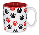 Related Product Image for MUG RED AND BLACK DOG PAW PRINTS AROUND 