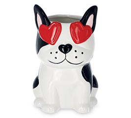 BOSTON TERRIER DOG SHAPE VASE