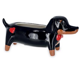 DACHSHUND SHAPE PORCELAIN PLANTER