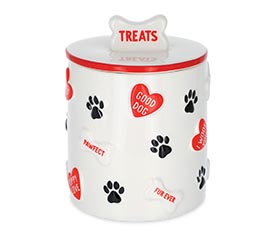 PUPPY TREATS CERAMIC CANISTER