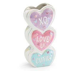 STACKING MESSAGE HEART VASE