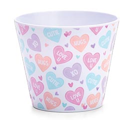 4&quot; CONVERSATION HEART MELAMINE POT COVER
