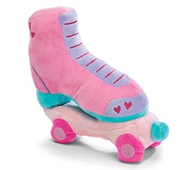 PLUSH PINK ROLLER SKATE WITH HEARTS