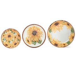 SUNFLOWER NESTED MANGO WOOD BOWLS