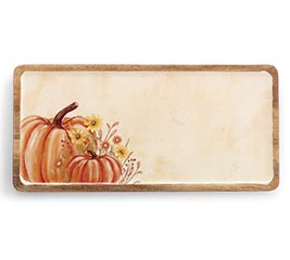 PUMPKINS  PETALS MANGO WOOD TRAY
