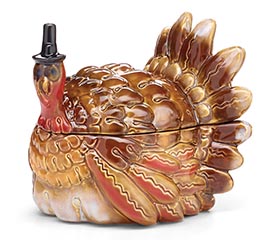 PERKY TURKEY SHAPE PORCELAIN CANISTER