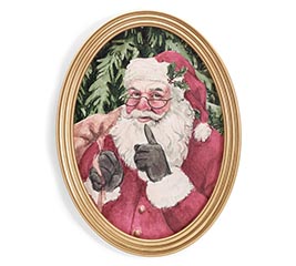 WOODEN SANTA CLAUS FRAMED WALL HANGING
