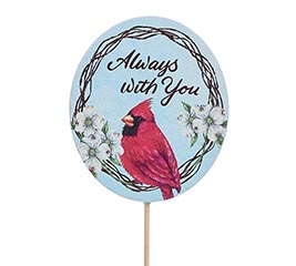 ALWAYS WITH YOU WOODEN CARDINAL PICK