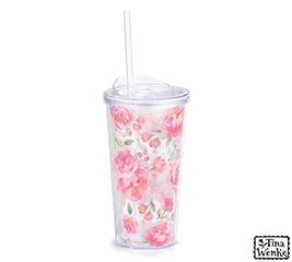 TRAVEL CUP COTTAGE ROSES ALL AROUND