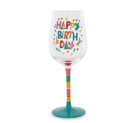 WINE GLASS STEMMED HAPPY BIRTHDAY