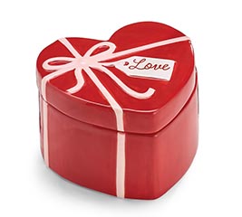 RED HEART WITH LOVE TAG PICKED PLANTER
