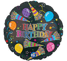 17&quot;HBD ON BLACK