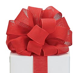 #9 LINEN LIKE TEAGAN RED WIRED RIBBON