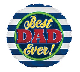 17&quot; BEST DAD EVER NAVY STRIPES