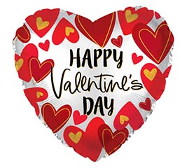 17&quot;HVD VALENTINE SCATTERED HEARTS