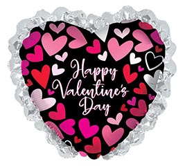 27&quot; HVD CORAL HEARTS ON RUFFLE HEART