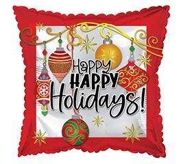 17&quot; HAPPY HOLIDAYS ORNAMENTS SQUARE