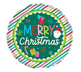 17&quot; MERRY CHRISTMAS STRIPES