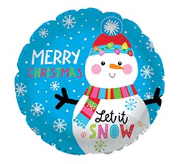 17&quot; MERRY CHRISTMAS SNOWMAN LET IT SNOW