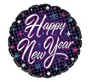 Related Product Image for 17&quot; HAPPY NEW YEAR SILVER ON PURPLE RND 