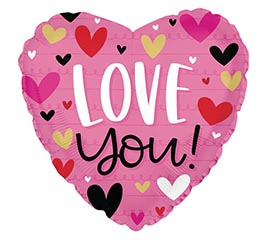 17" PINK LOVE YOU MESSAGE HEART