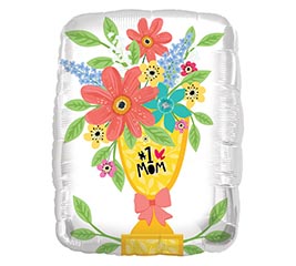 36&quot; #1 MOM FLORAL VASE RECTANGLE SHAPE
