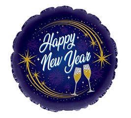 17&quot; HAPPY NEW YEAR CHAMPAGNE GLASSES