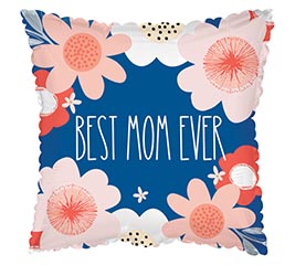 17" MOM BEST MOM BLUE SQUARE