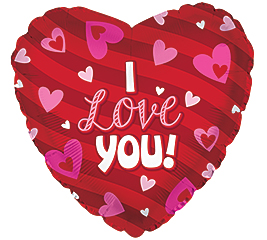 17&quot;ILY I LOVE YOU STRIPES  HEARTS