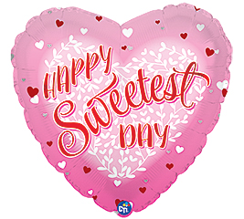 9&quot;INFLATED SWEETEST DAY PINK HEART
