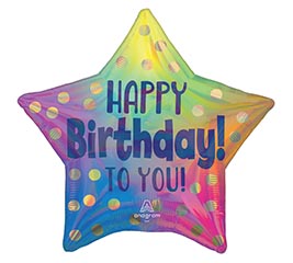 18&quot;PKG HAPPY BIRTHDAY TO YOU HOLOGRAPHIC