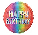18&quot;PKG HAPPY BIRTHDAY SILVER OMBRE HOLOG