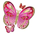 29&quot;PKG LUV RED PINK GOLD BUTTERFLY