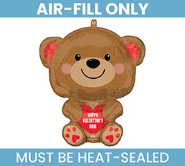 14&quot;FLAT VALENTINE CUDDLY BEAR MINI SHAPE