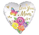 17&quot; LOVE YOU MOM SATIN FLORAL HEART