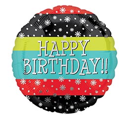 18&quot; PKG HAPPY BIRTHDAY STARS BALLOON