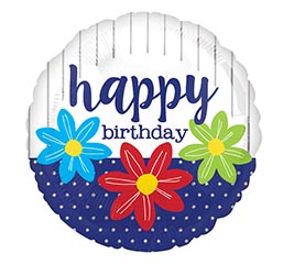 18&quot; PKG BIRTHDAY FLOWERS BALLOON