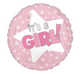 18&quot; PKG IT&#39;S A GIRL STARS BALLOON