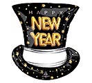 24&quot;PKG HAPPY NEW YEAR TOP HAT