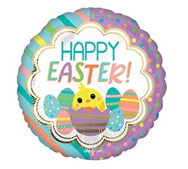 17&quot; HAPPY EASTER STRIPES  DOTS