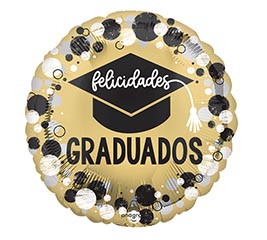 17&quot; FELICIDADES GRADUADOS CIRCLES  DOTS