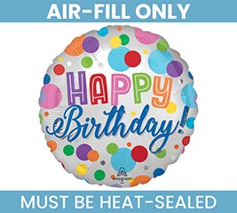 9&quot; FLAT HBD SATIN BIRTHDAY ORBS