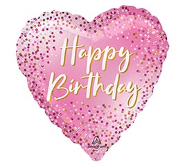9&quot;INFLATED HBD BIRTHDAY SPARKLE HEART