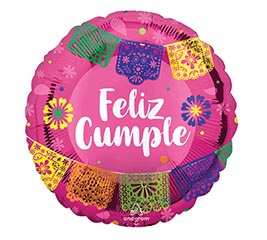 17&quot; PKG FELIZ CUMPLE PAPEL PICADO