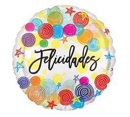 17&quot; PKG FELICIDADES CONGRATS SPIRALS